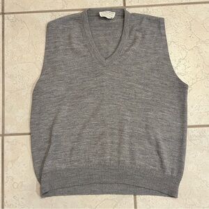 Vintage 60s Royal Jeff Men's XL Sweater Vest Gray 100% Dupont Orlon USA Vintage